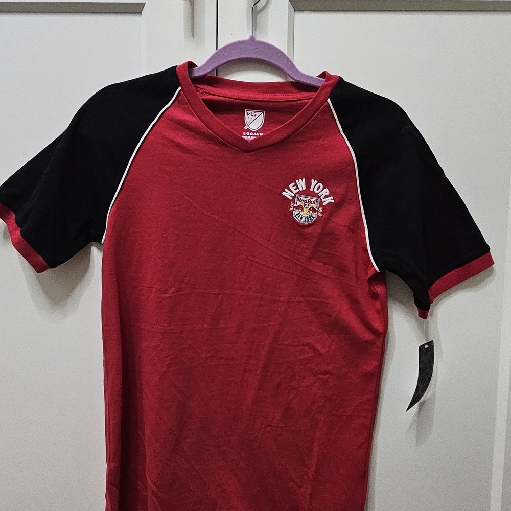 Youth New York Red and Black Short Sleeve Tee